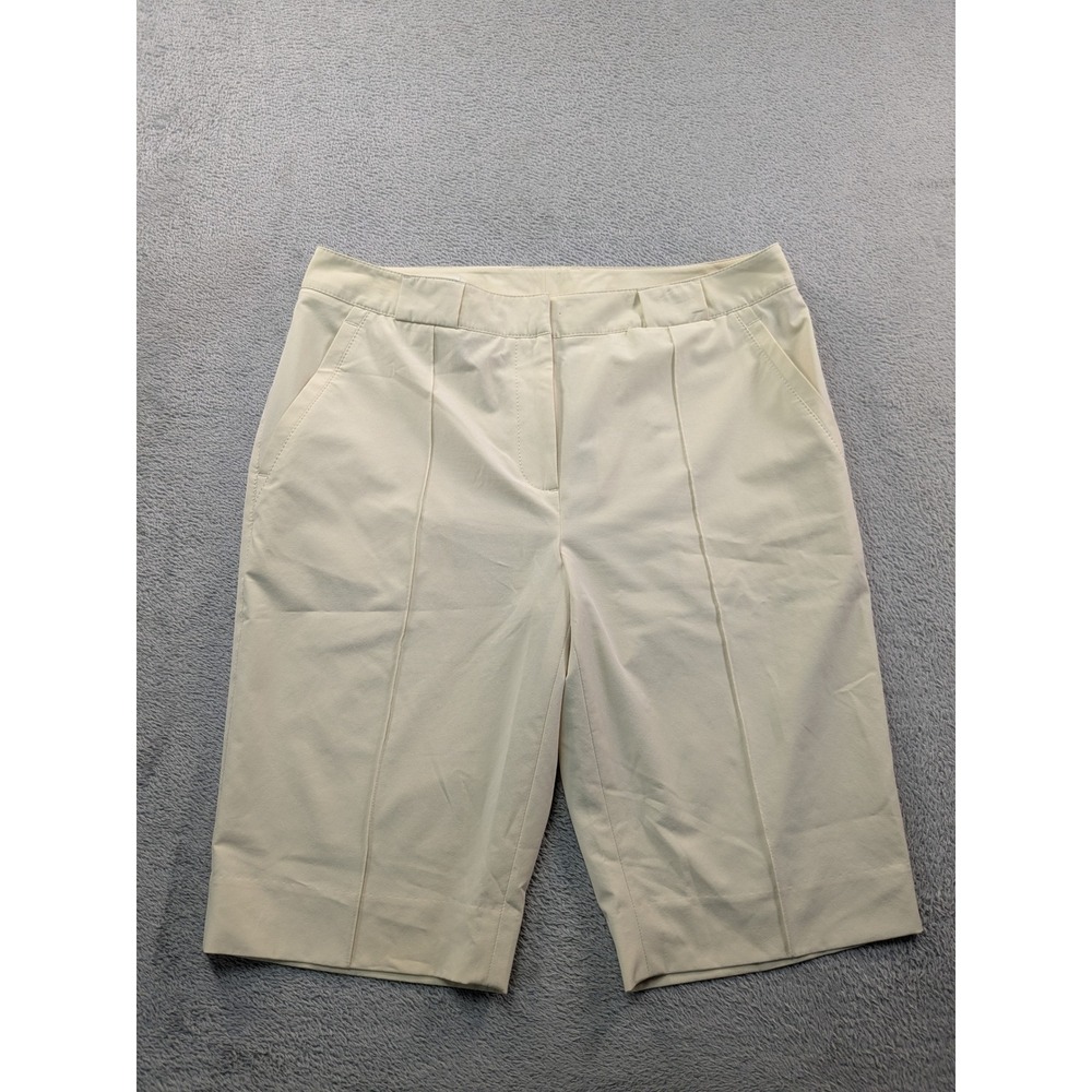 Cutter & Buck Womens Beige Performance Golf Shorts Size 10 Pintuck Stretch